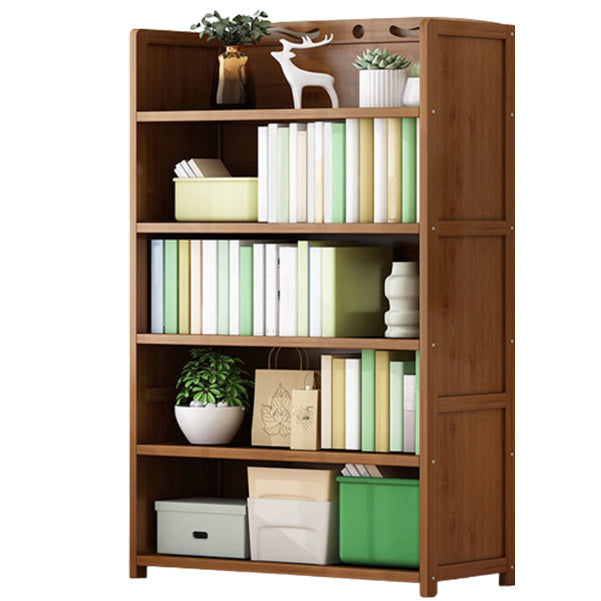 9.9" W Modern Bookcase Matte Finish Closed Back Bookshelf for Study Room 35.4"L x 9.8"W x 55.1"H Brown Clearhalo 'Bookcases' 'furn' 'furn_bookcases' 'Furniture' 'Office Furniture' 5759919