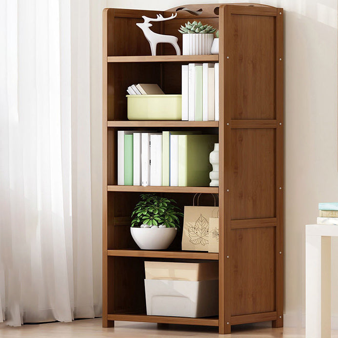 9.9" W Modern Bookcase Matte Finish Closed Back Bookshelf for Study Room 19.7"L x 9.8"W x 55.1"H Brown Clearhalo 'Bookcases' 'furn' 'furn_bookcases' 'Furniture' 'Office Furniture' 5759923