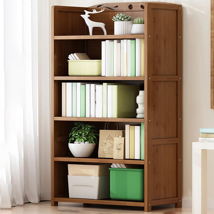 9.9" W Modern Bookcase Matte Finish Closed Back Bookshelf for Study Room 27.6"L x 9.8"W x 55.1"H Brown Clearhalo 'Bookcases' 'furn' 'furn_bookcases' 'Furniture' 'Office Furniture' 5759934