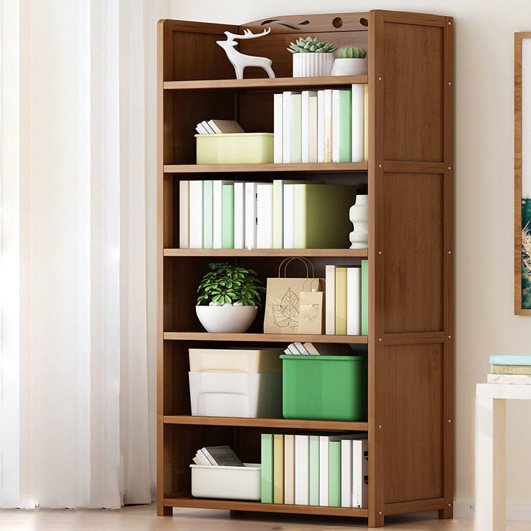 9.9" W Modern Bookcase Matte Finish Closed Back Bookshelf for Study Room 27.6"L x 9.8"W x 66.9"H Brown Clearhalo 'Bookcases' 'furn' 'furn_bookcases' 'Furniture' 'Office Furniture' 5759936