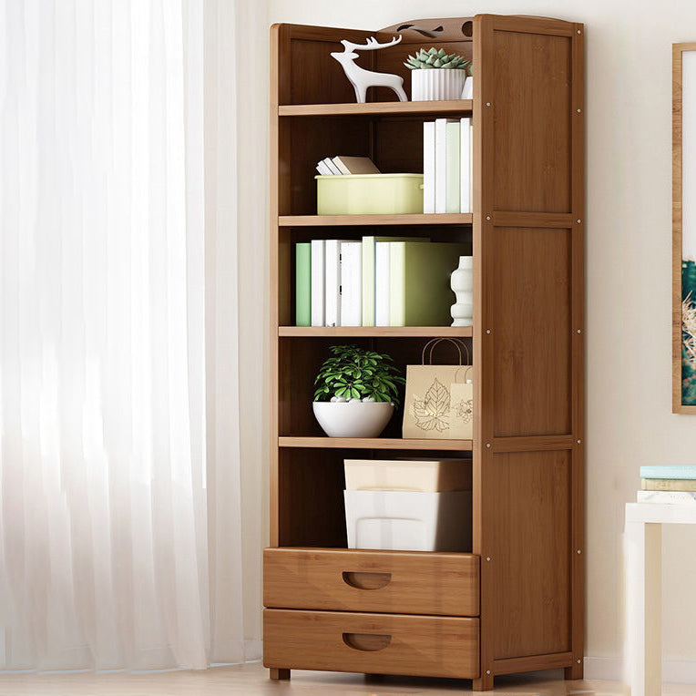 9.9" W Modern Bookcase Matte Finish Closed Back Bookshelf for Study Room 19.7"L x 9.8"W x 66.9"H Wood Clearhalo 'Bookcases' 'furn' 'furn_bookcases' 'Furniture' 'Office Furniture' 5759940