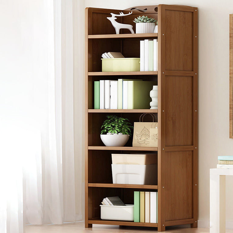9.9" W Modern Bookcase Matte Finish Closed Back Bookshelf for Study Room 19.7"L x 9.8"W x 66.9"H Brown Clearhalo 'Bookcases' 'furn' 'furn_bookcases' 'Furniture' 'Office Furniture' 5759941