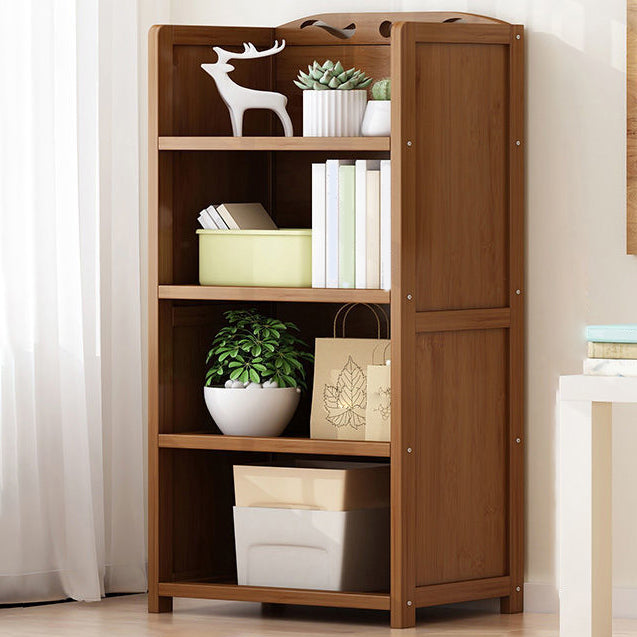 9.9" W Modern Bookcase Matte Finish Closed Back Bookshelf for Study Room 19.7"L x 9.8"W x 43.3"H Brown Clearhalo 'Bookcases' 'furn' 'furn_bookcases' 'Furniture' 'Office Furniture' 5759943
