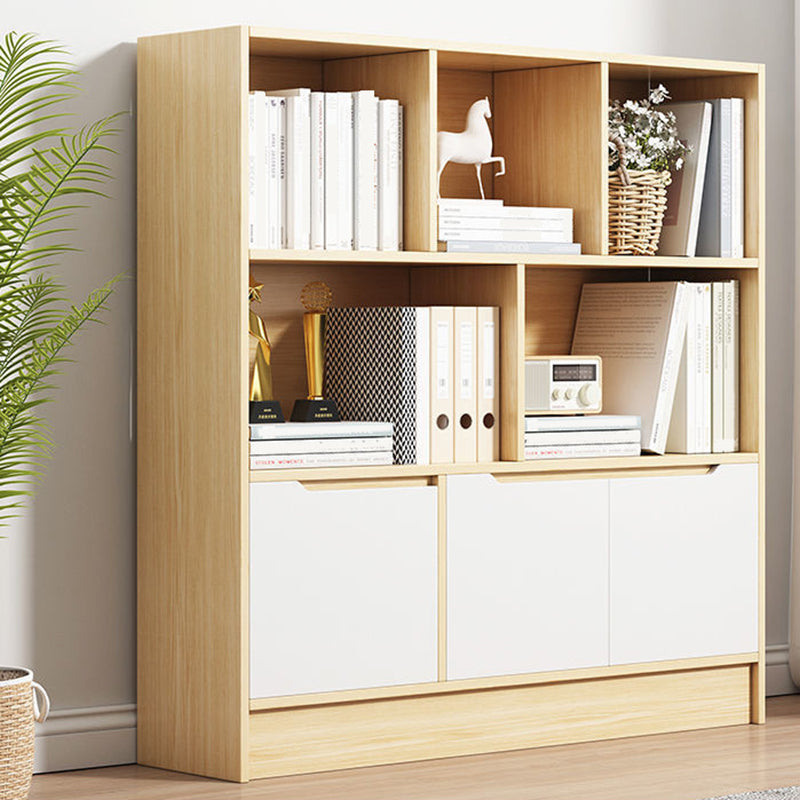 Libreria di libreria di scaffali in legno contemporanea per la sala da studio