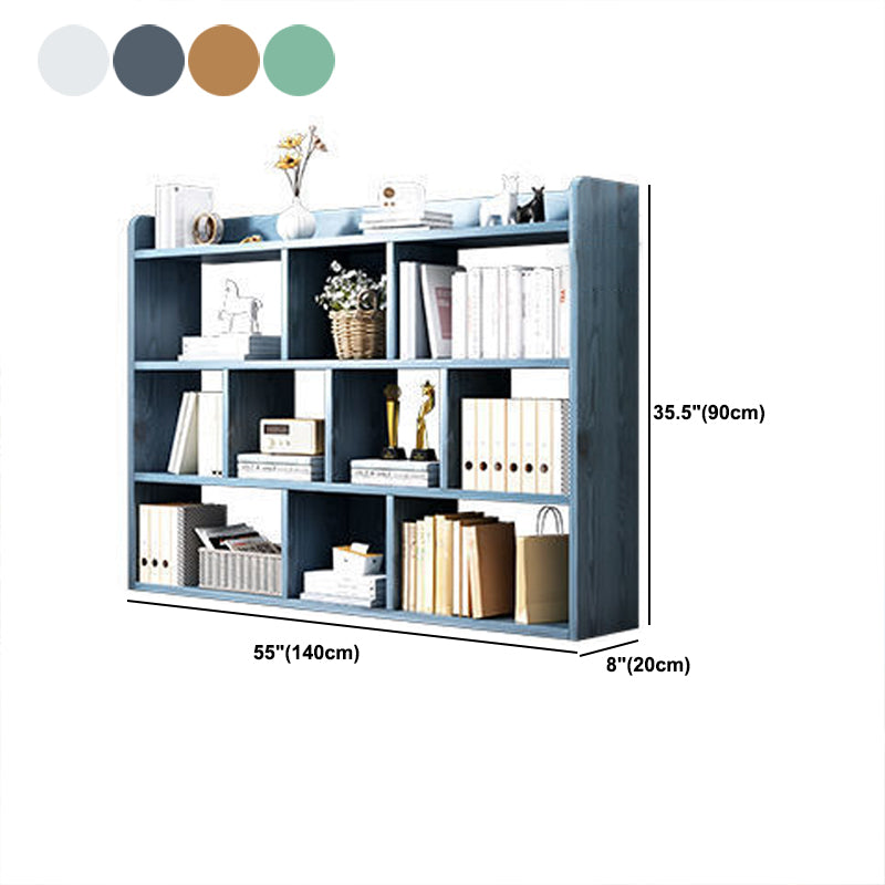 Libreria di libreria di scaffali in legno contemporanea per la sala da studio