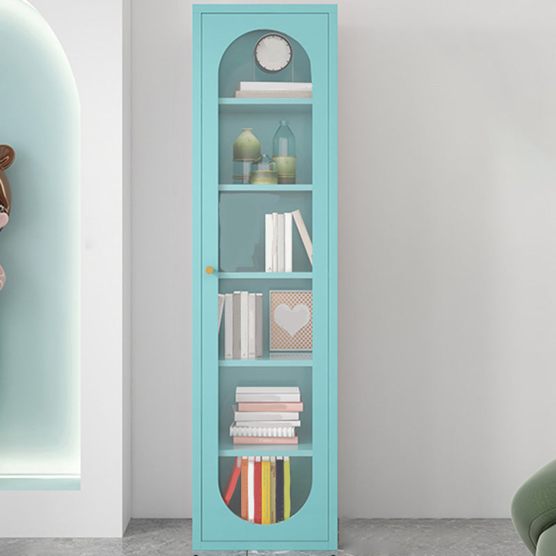 Modern Metal Bookcase Standard Shelves Included Bookshelf with Glass Doors