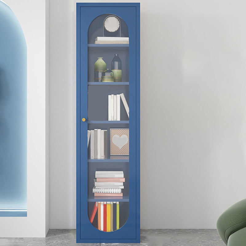 Modern Metal Bookcase Standard Shelves Included Bookshelf with Glass Doors