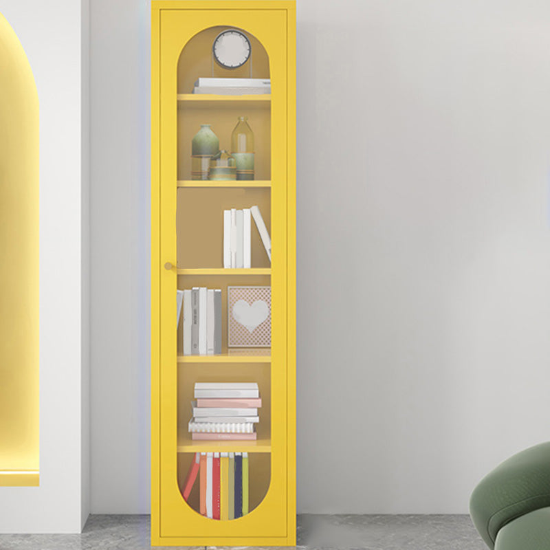 Modern Metal Bookcase Standard Shelves Included Bookshelf with Glass Doors