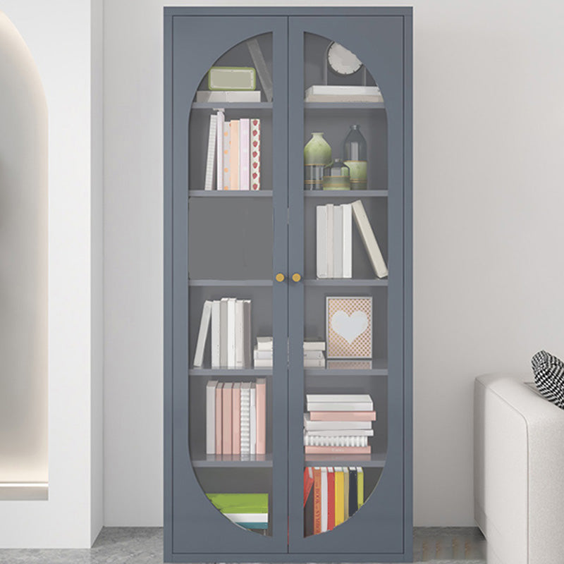 Modern Metal Bookcase Standard Shelves Included Bookshelf with Glass Doors