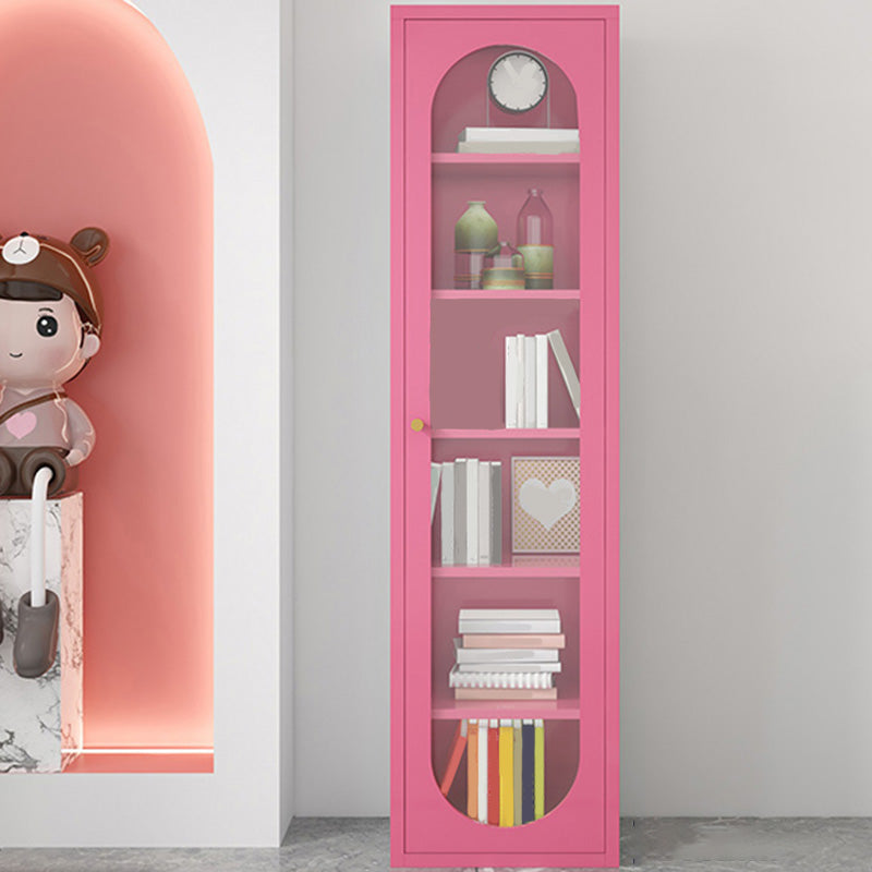 Modern Metal Bookcase Standard Shelves Included Bookshelf with Glass Doors