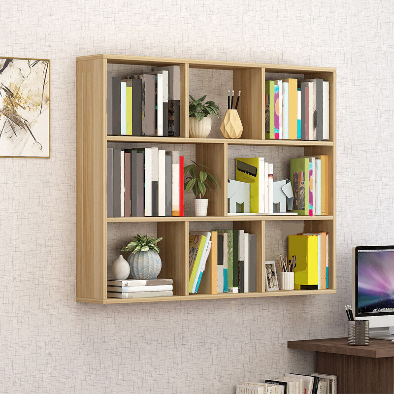 6"/8" W Modern Wooden Bookcase Wall-mounted Bookshelf with Shelves