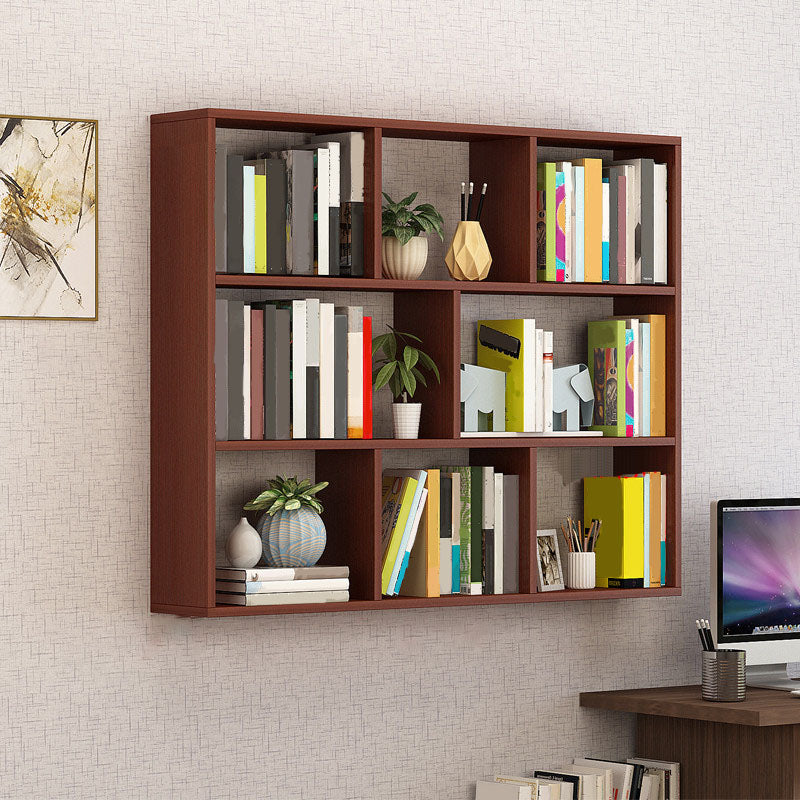 6"/8" W Modern Wooden Bookcase Wall-mounted Bookshelf with Shelves