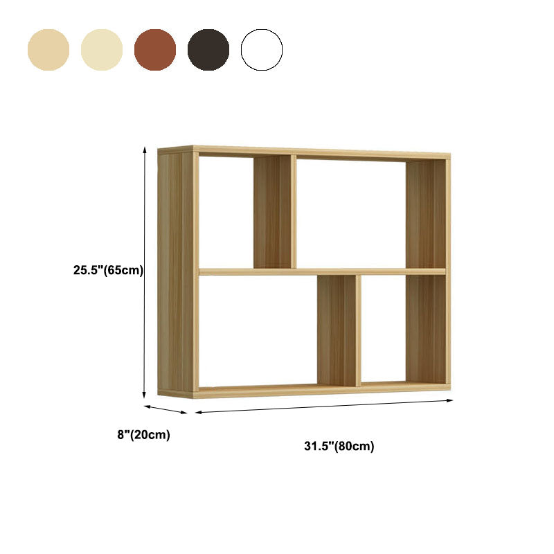 6"/8" W Modern Wooden Bookcase Wall-mounted Bookshelf with Shelves