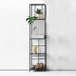 Libreria in metallo da 12 "W Open Storage Bookcase con ripiani in nero e oro