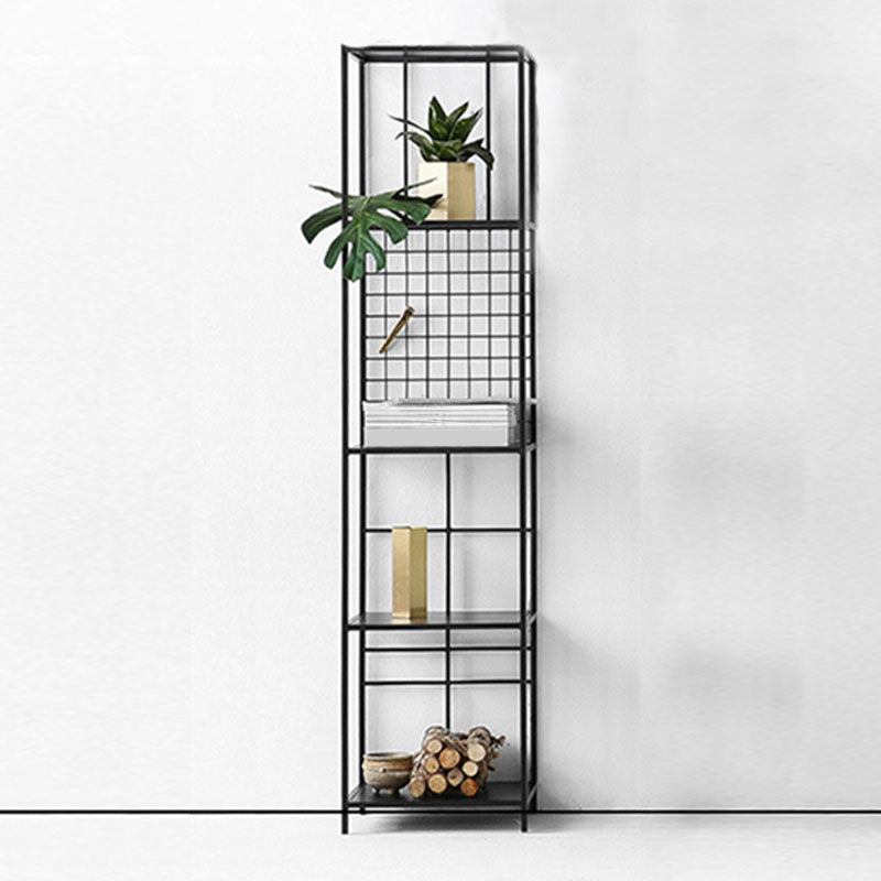 Libreria in metallo da 12 "W Open Storage Bookcase con ripiani in nero e oro