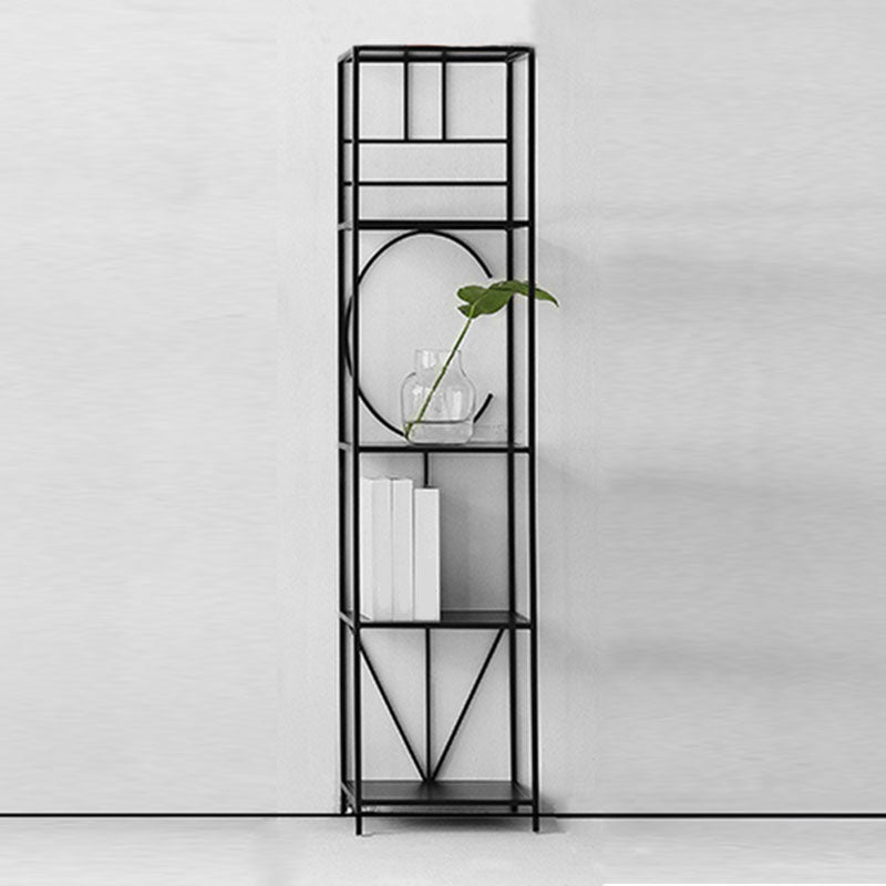 Libreria in metallo da 12 "W Open Storage Bookcase con ripiani in nero e oro