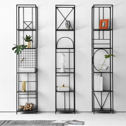 12 "W Open opslag boekenkast metalen boekenplank met planken in zwart en goud