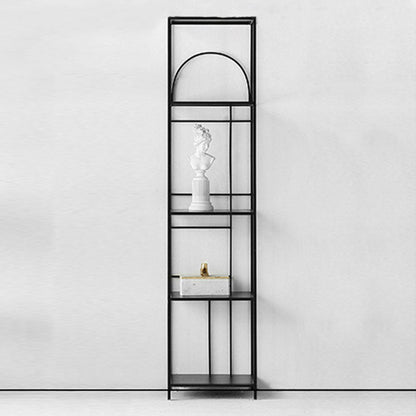 Libreria in metallo da 12 "W Open Storage Bookcase con ripiani in nero e oro