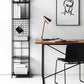 Libreria in metallo da 12 "W Open Storage Bookcase con ripiani in nero e oro