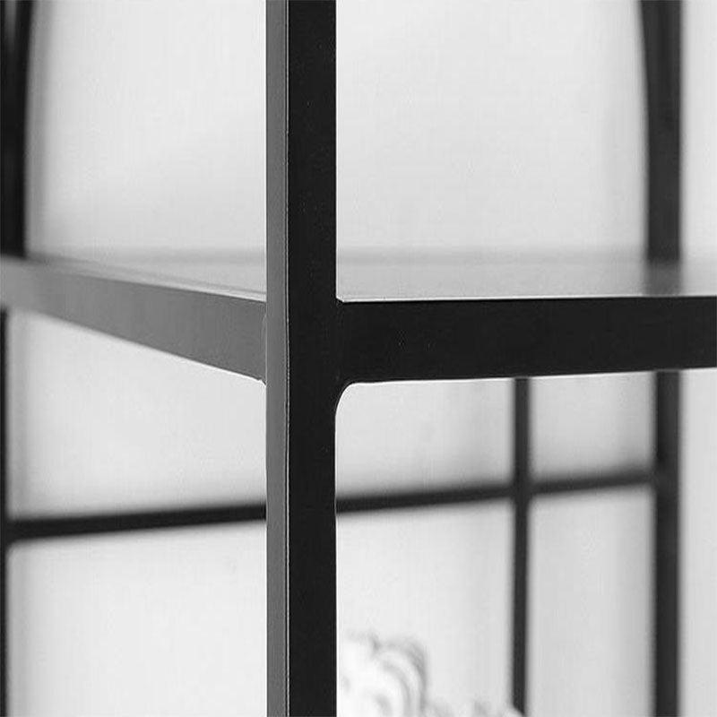 Libreria in metallo da 12 "W Open Storage Bookcase con ripiani in nero e oro