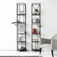 Libreria in metallo da 12 "W Open Storage Bookcase con ripiani in nero e oro