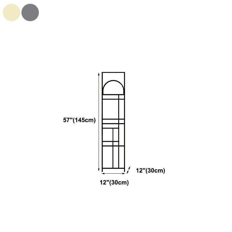 Libreria in metallo da 12 "W Open Storage Bookcase con ripiani in nero e oro