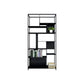 10" W Open Storage Bookcase Black / Gold / White Metal Bookshelf with Shelves