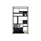 10" W Open Storage Bookcase Black / Gold / White Metal Bookshelf with Shelves