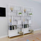10" W Open Storage Bookcase Black / Gold / White Metal Bookshelf with Shelves