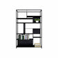 10" W Open Storage Bookcase Black / Gold / White Metal Bookshelf with Shelves