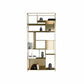 10" W Open Storage Bookcase Black / Gold / White Metal Bookshelf with Shelves