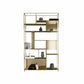 10" W Open Storage Bookcase Black / Gold / White Metal Bookshelf with Shelves