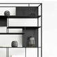 10" W Open Storage Bookcase Black / Gold / White Metal Bookshelf with Shelves