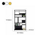 10" W Open Storage Bookcase Black / Gold / White Metal Bookshelf with Shelves