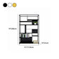 10" W Open Storage Bookcase Black / Gold / White Metal Bookshelf with Shelves