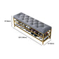 Glam Entryway Bench 18.11 Inch H Cushioned Bench with Shoe Storage