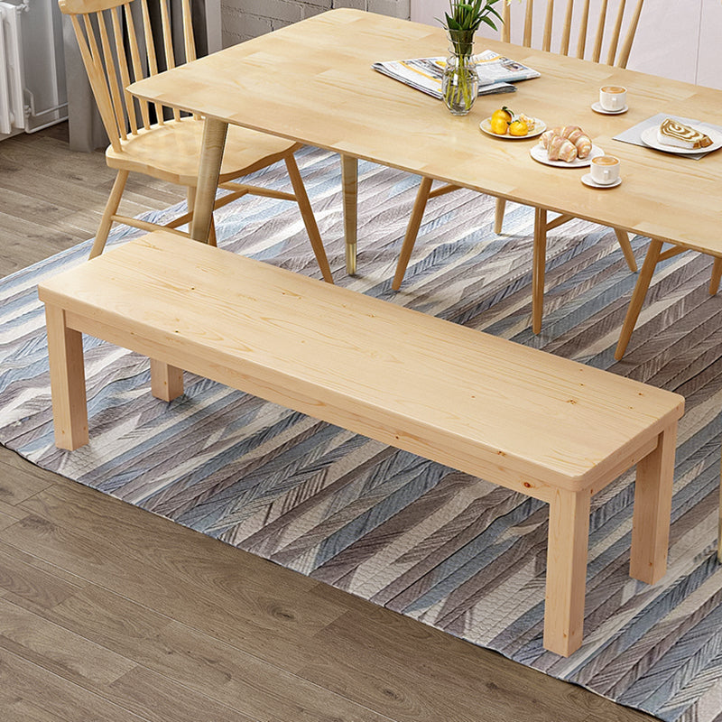 11.8" Wide Contemporary Seating Bench Solid Wood Bench with Squared Legs Wood Clearhalo 'Benches' 'Chairs & Seating' 'furn' 'furn_benches' 'Furniture' 'Living Room Furniture' 5760825