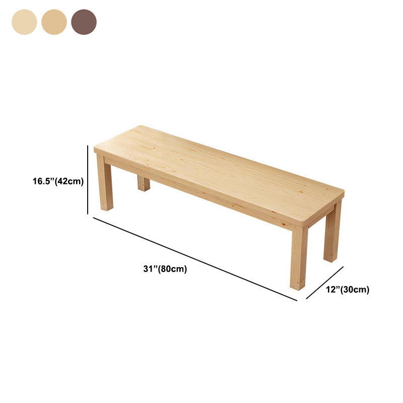 11.8" Wide Contemporary Seating Bench Solid Wood Bench with Squared Legs Clearhalo 'Benches' 'Chairs & Seating' 'furn' 'furn_benches' 'Furniture' 'Living Room Furniture' 5760837