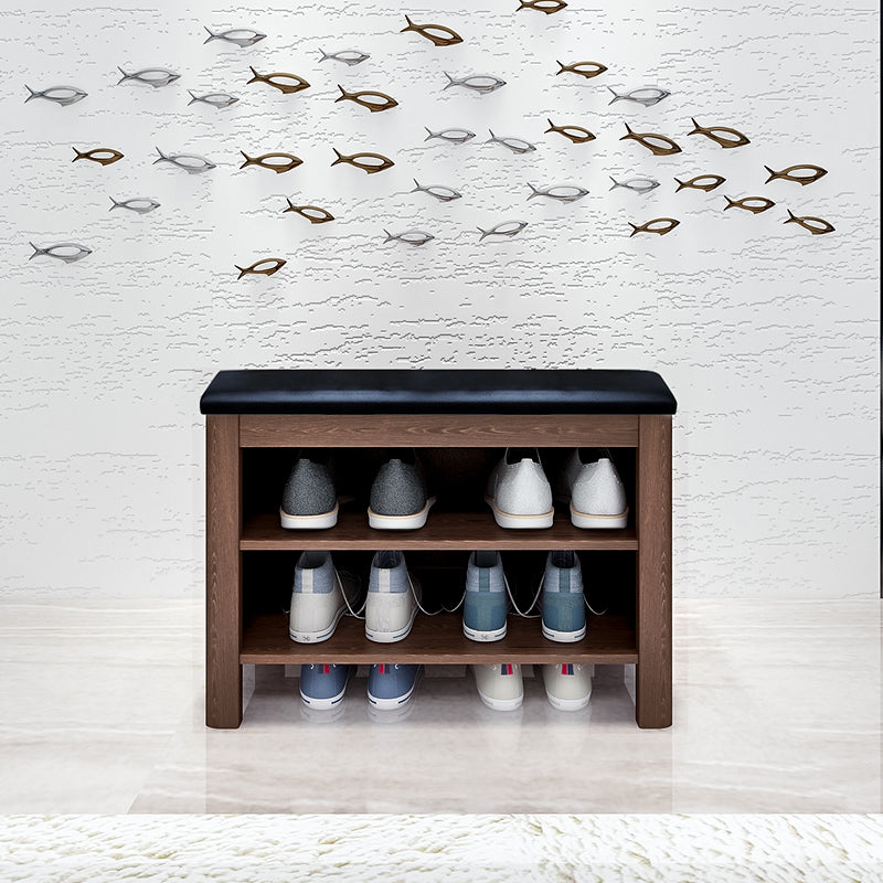 13.8" Wide Modern Entryway Bench Solid Wood Entryway Bench Seating Bench 23.6"L x 13.8"W x 16.5"H Tan Clearhalo 'Benches' 'Chairs & Seating' 'furn' 'furn_benches' 'Furniture' 'Living Room Furniture' 5760861