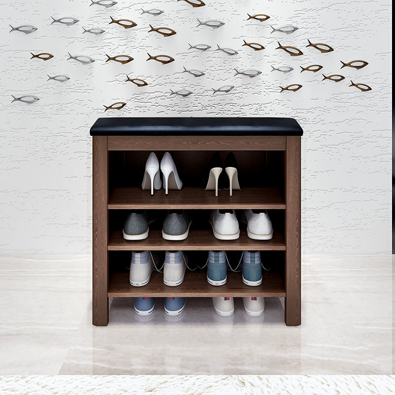 13.8" Wide Modern Entryway Bench Solid Wood Entryway Bench Seating Bench 24"L x 14"W x 20"H Tan Clearhalo 'Benches' 'Chairs & Seating' 'furn' 'furn_benches' 'Furniture' 'Living Room Furniture' 5760862