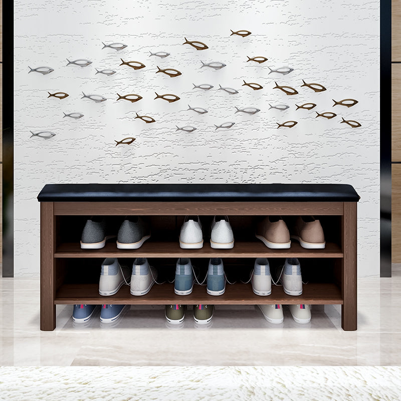 13.8" Wide Modern Entryway Bench Solid Wood Entryway Bench Seating Bench 39.4"L x 13.8"W x 16.5"H Tan Clearhalo 'Benches' 'Chairs & Seating' 'furn' 'furn_benches' 'Furniture' 'Living Room Furniture' 5760865