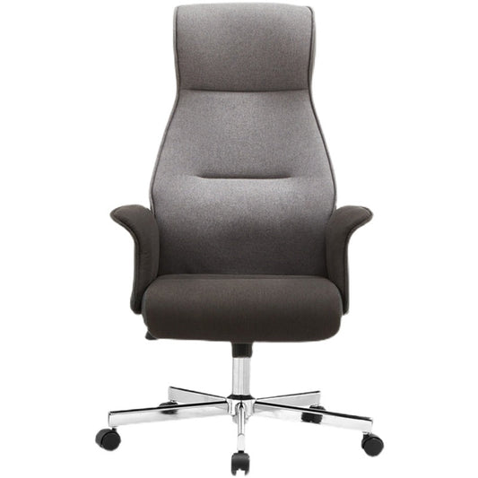 High Back Executive Chair Padded Arms Leather Soft Swivel Office Chair 1 Piece