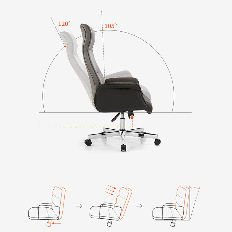 Sedia esecutiva sul retro alto imbottito in pelle imbottita sedia da ufficio morbido