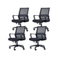 Swivel Fixed Arms Chair Breathable AirGrid Seat and Back Office Chair Black 4 Piece Set Clearhalo 'furn' 'furn_office_chair' 'Furniture' 'Office Chairs' 'Office Furniture' 'office_chair' 5760931