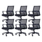 Swivel Fixed Arms Chair Breathable AirGrid Seat and Back Office Chair Black 6 Piece Set Clearhalo 'furn' 'furn_office_chair' 'Furniture' 'Office Chairs' 'Office Furniture' 'office_chair' 5760934