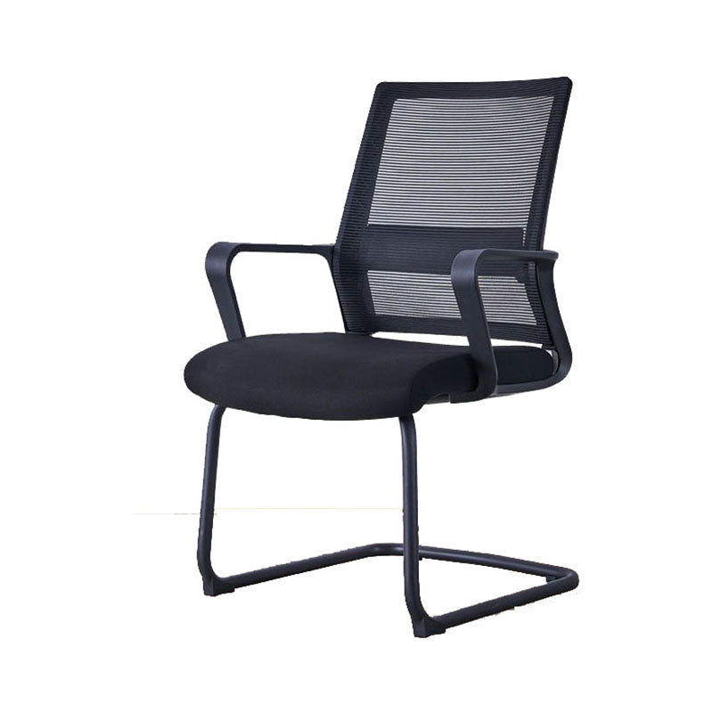 Swivel Fixed Arms Chair Breathable AirGrid Seat and Back Office Chair Matte Black 1 Piece Clearhalo 'furn' 'furn_office_chair' 'Furniture' 'Office Chairs' 'Office Furniture' 'office_chair' 5760938
