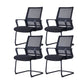Swivel Fixed Arms Chair Breathable AirGrid Seat and Back Office Chair Matte Black 4 Piece Set Clearhalo 'furn' 'furn_office_chair' 'Furniture' 'Office Chairs' 'Office Furniture' 'office_chair' 5760942