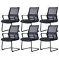 Swivel Fixed Arms Chair Breathable AirGrid Seat and Back Office Chair Matte Black 6 Piece Set Clearhalo 'furn' 'furn_office_chair' 'Furniture' 'Office Chairs' 'Office Furniture' 'office_chair' 5760943