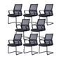 Swivel Fixed Arms Chair Breathable AirGrid Seat and Back Office Chair Matte Black 8 Piece Set Clearhalo 'furn' 'furn_office_chair' 'Furniture' 'Office Chairs' 'Office Furniture' 'office_chair' 5760946