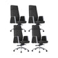 Modern Computer Chair Fixed Arms Chair High Back Leather Management Office Chair